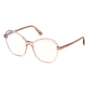 NEW TOM FORD FT5577-B/S 072 EYEGLASSES TF5577-B 072 SHINY PINK WOMEN GEOMETRIC